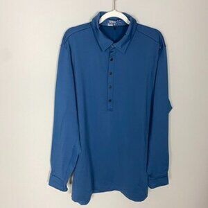 Nike Golf Tour Premium Polo Shirt 483612-458 Long Sleeve Blue Mens XL Dri Fit